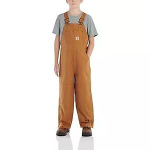 Carhartt Boys Size 8 Canvas Bib Overalls Brown Bibs Brown Coveralls